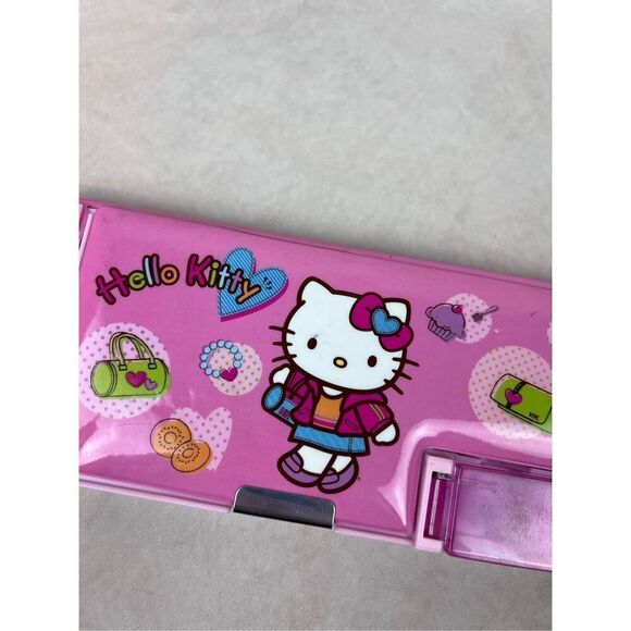 Vintage Y2K Hello Kitty Pencil Case Trinket Box Hidden Compartments Puffy Push B - Picture 3 of 10
